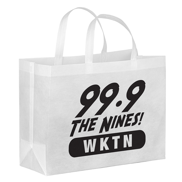 Eco-friendly, R-PET Non-Woven Tote with 1" W x 14" long handles.... from ASI 37940 Bag Makers Inc