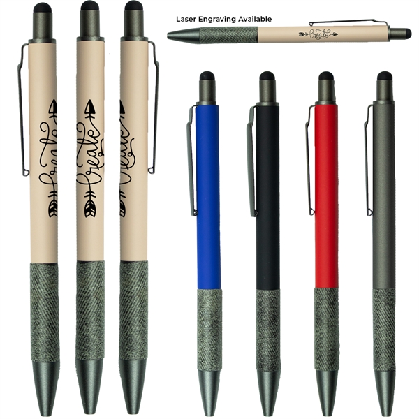 2-in-1 stylus pen with a rubberized coating.... from ASI 57653 Gold Bond