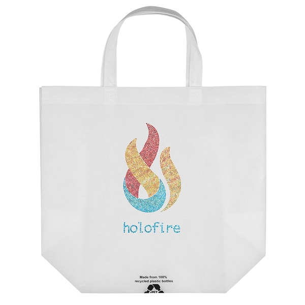 Eco-friendly, recyclable R-PET Non-Woven Tote with 1" W x 14" long... from ASI 37940 Bag Makers Inc