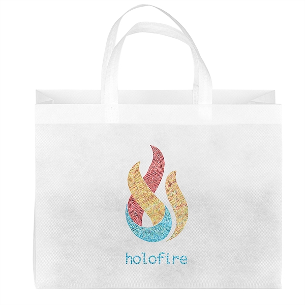 Eco-friendly, recyclable R-PET Non-Woven Tote with 1" W x 14" long... from ASI 37940 Bag Makers Inc