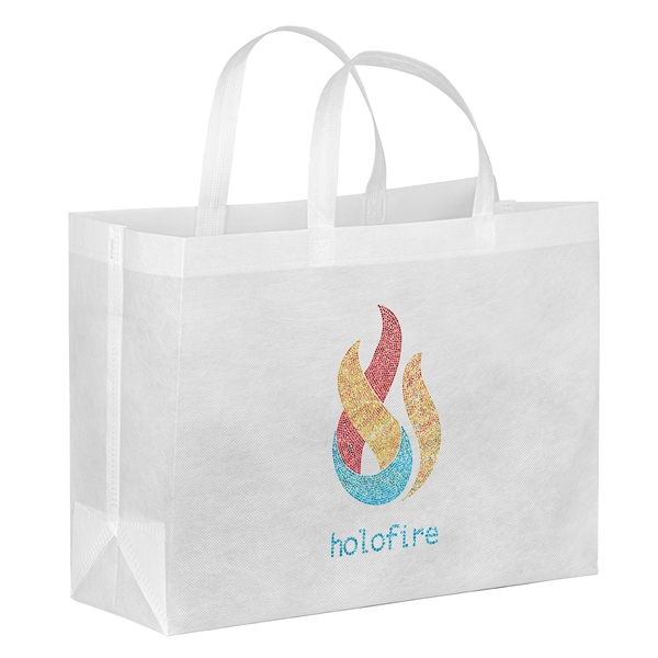 Eco-friendly, recyclable R-PET Non-Woven Tote with 1" W x 14" long... from ASI 37940 Bag Makers Inc