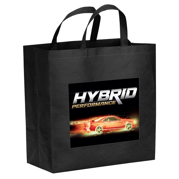 Eco-friendly, recyclable R-PET Non-Woven Tote with 1" W x 14" long... from ASI 37940 Bag Makers Inc