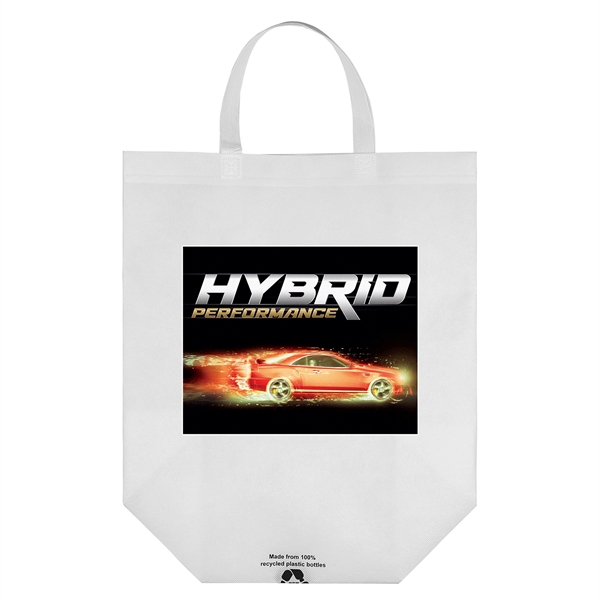 Eco-friendly, recyclable R-PET Non-Woven Tote with 1" W x 14" long... from ASI 37940 Bag Makers Inc