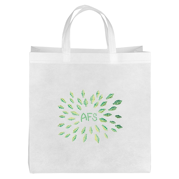 Eco-friendly, recyclable R-PET Non-Woven Tote with 1"W x 14" long handles.... from ASI 37940 Bag Makers Inc