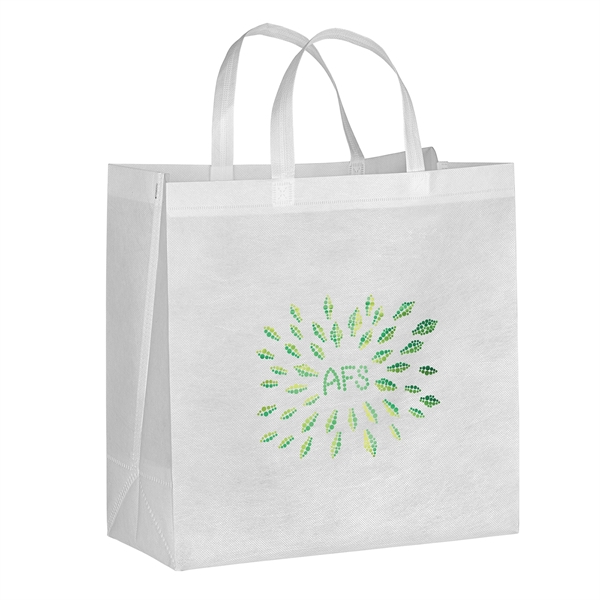 Eco-friendly, recyclable R-PET Non-Woven Tote with 1"W x 14" long handles.... from ASI 37940 Bag Makers Inc