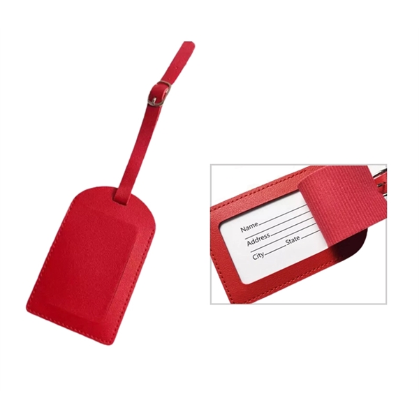 PU Leather luggage tag plus free debossed logo on 1 location... from ASI 37218 Athena Promo (tm)