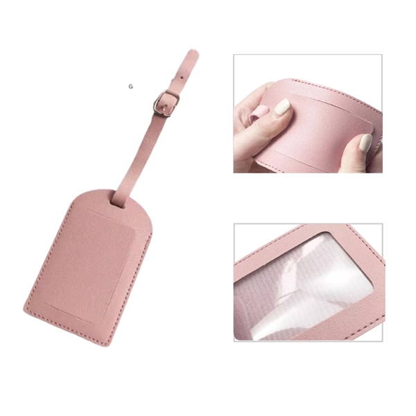 PU Leather luggage tag plus free debossed logo on 1 location... from ASI 37218 Athena Promo (tm)