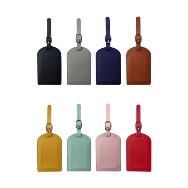 PU Leather luggage tag plus free debossed logo on 1 location... from ASI 37218 Athena Promo (tm)