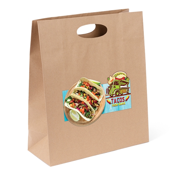 140 GSM Eco Die Cut Shopper bag with die cut handles.... from ASI 37940 Bag Makers Inc