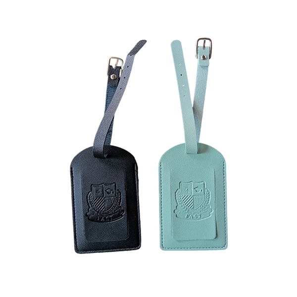 PU Leather luggage tag plus free debossed logo on 1 location... from ASI 37218 Athena Promo (tm)