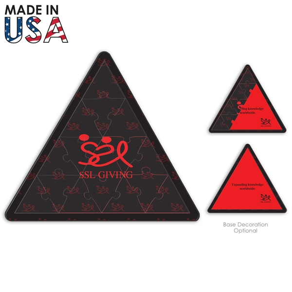 Triangular acrylic jigsaw puzzle delivers rounded corners and full-color decoration, including... from ASI 91411 Toddy Gear