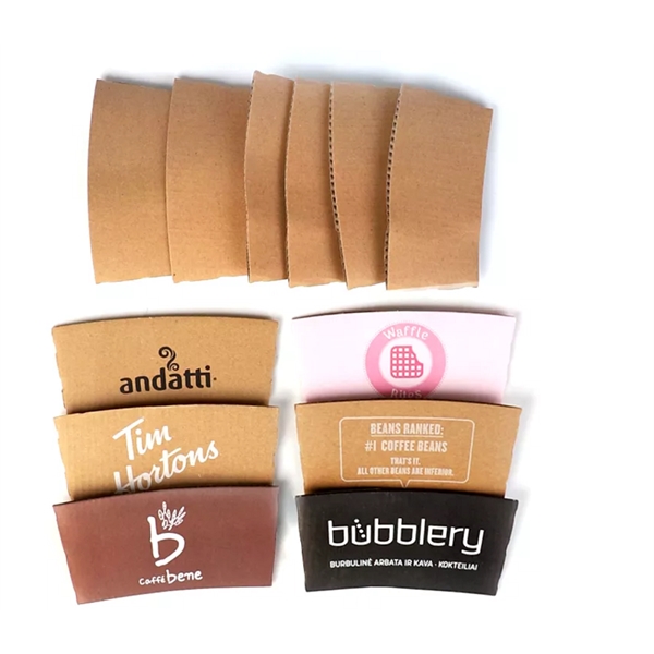 Corrugated kraft paper cup sleeve for 12oz & 16oz cup plus... from ASI 37218 Athena Promo (tm)