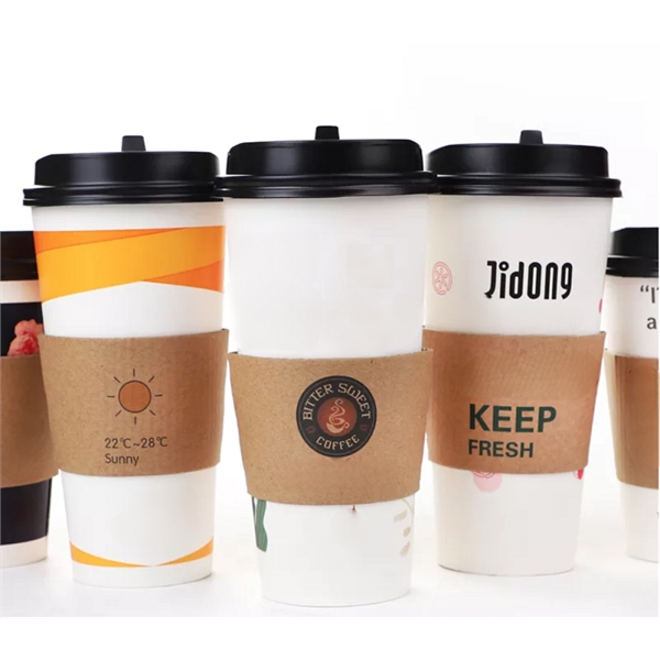 Corrugated kraft paper cup sleeve for 12oz & 16oz cup plus... from ASI 37218 Athena Promo (tm)