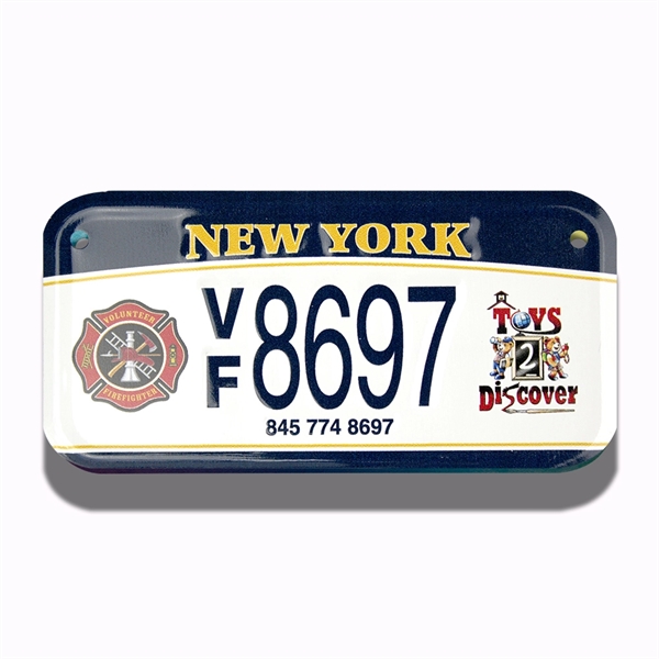 3" x 6" embossed recycled aluminum bicycle plate with two holes... from ASI 50120 Dixie Seal & Stamp Co Inc / Dixiline