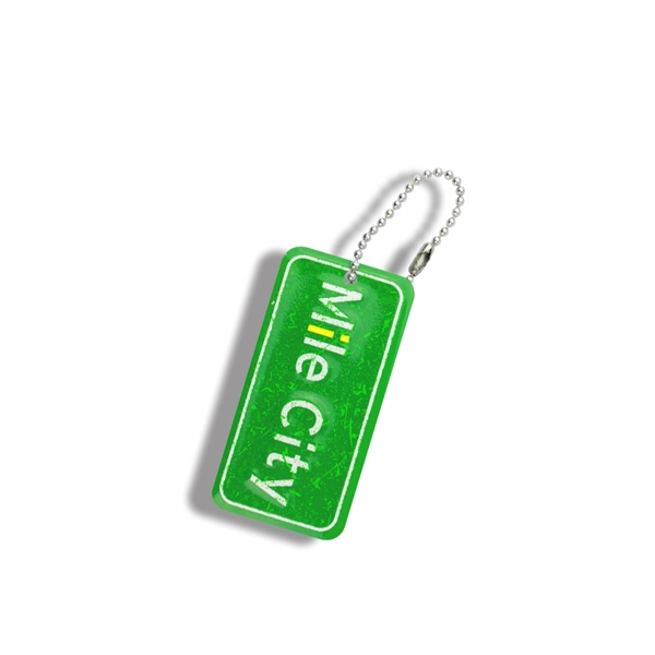 Embossed aluminum key tag with 5" ball chain.... from ASI 50120 Dixie Seal & Stamp Co Inc / Dixiline