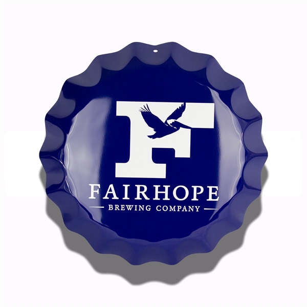 Customizable aluminum bottle cap sign with hole for hanging; measures 14"... from ASI 50120 Dixie Seal & Stamp Co Inc / Dixiline