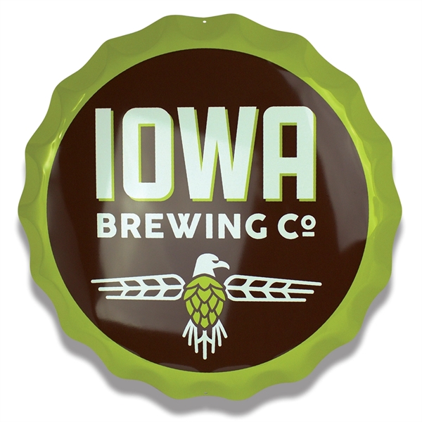 Customizable aluminum bottle cap sign with hole for hanging; measures 21"... from ASI 50120 Dixie Seal & Stamp Co Inc / Dixiline