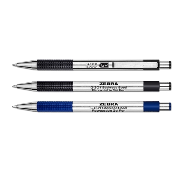Zebra G-301 Stainless Steel Retractable Gel Pen... from ASI 67675 Liqui-Mark Corp