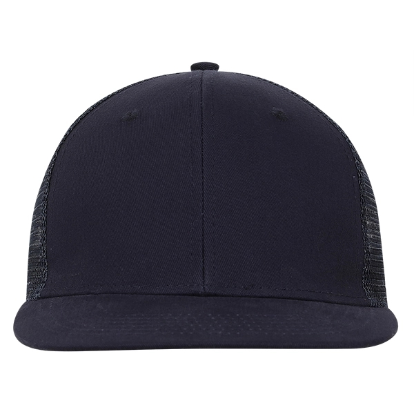 Medium Profile Solid Brushed Cotton Flat Bill with Trucker Mesh.... from ASI 80129 Quake City Caps