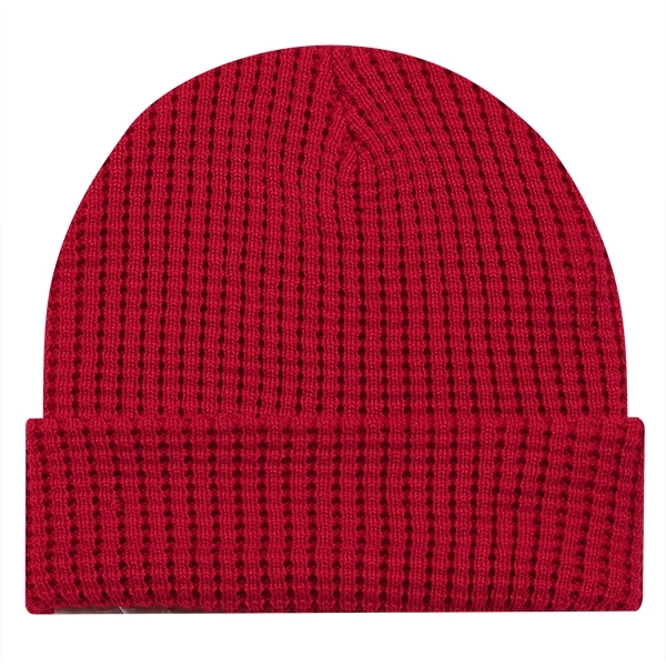 12" Waffle Beanie with Cuff made of 100% Acrylic.... from ASI 80129 Quake City Caps