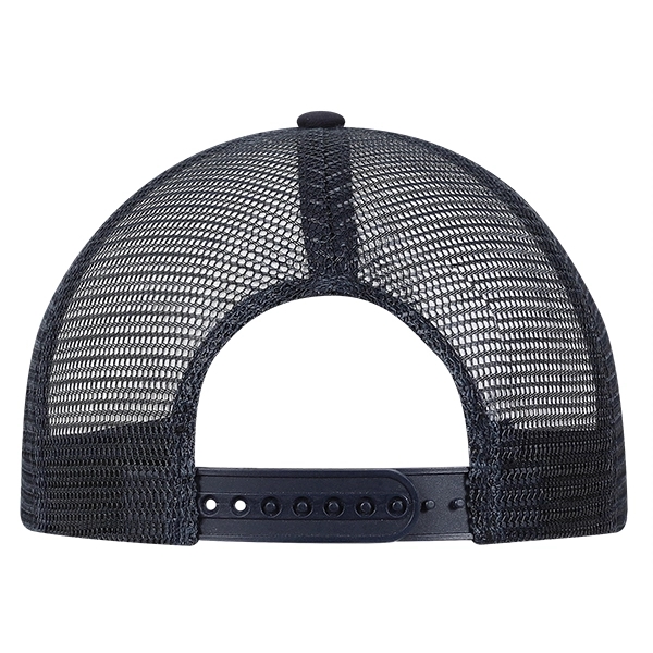 Medium Profile Solid Brushed Cotton Flat Bill with Trucker Mesh.... from ASI 80129 Quake City Caps