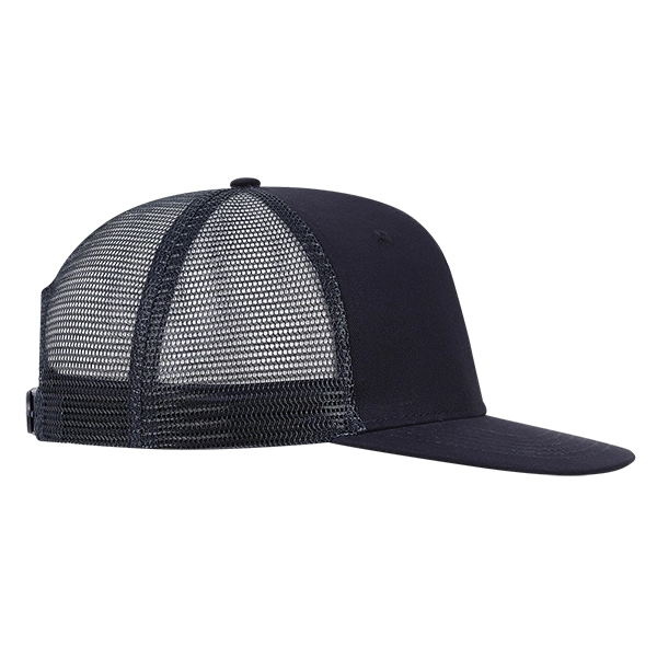Medium Profile Solid Brushed Cotton Flat Bill with Trucker Mesh.... from ASI 80129 Quake City Caps