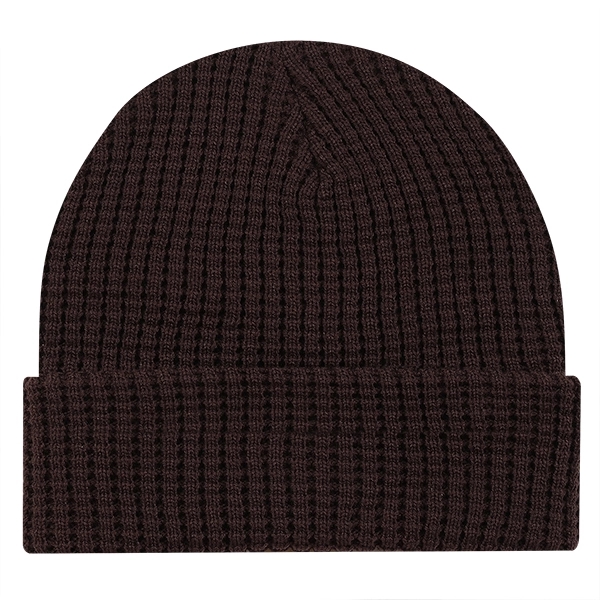 12" Waffle Beanie with Cuff made of 100% Acrylic.... from ASI 80129 Quake City Caps