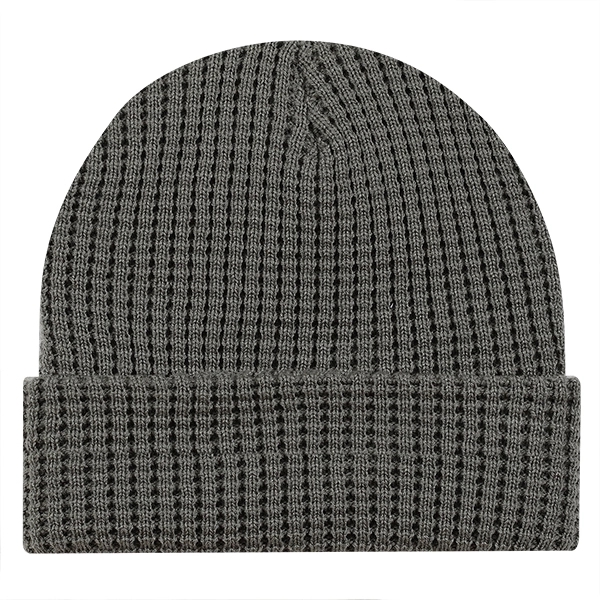 12" Waffle Beanie with Cuff made of 100% Acrylic.... from ASI 80129 Quake City Caps