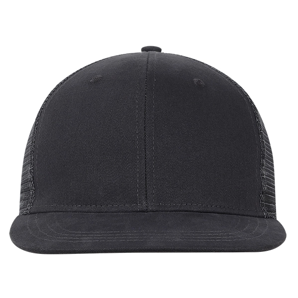 Medium Profile Solid Brushed Cotton Flat Bill with Trucker Mesh.... from ASI 80129 Quake City Caps