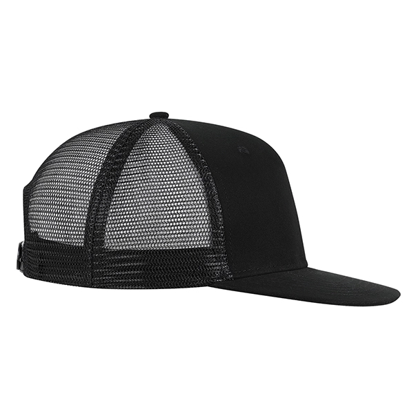 Medium Profile Solid Brushed Cotton Flat Bill with Trucker Mesh.... from ASI 80129 Quake City Caps