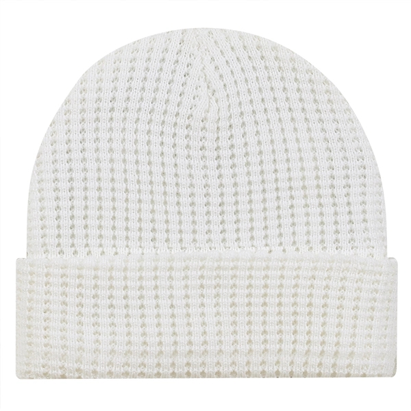 12" Waffle Beanie with Cuff made of 100% Acrylic.... from ASI 80129 Quake City Caps
