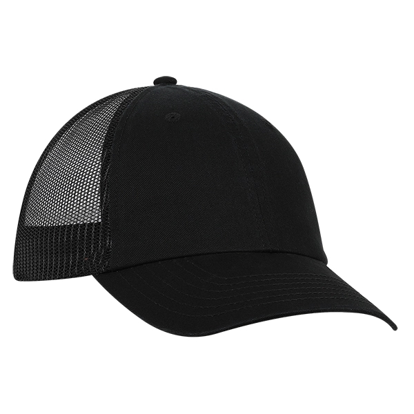 Low profile unstructured laundered organic cotton with trucker mesh cap.... from ASI 80129 Quake City Caps