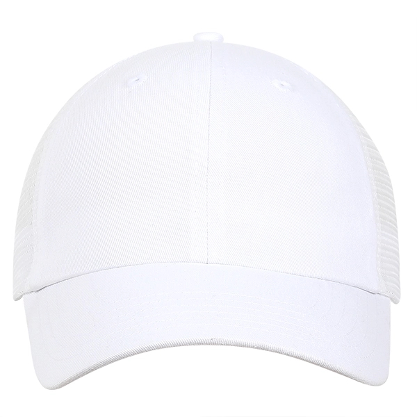 Low profile unstructured laundered organic cotton with trucker mesh cap.... from ASI 80129 Quake City Caps