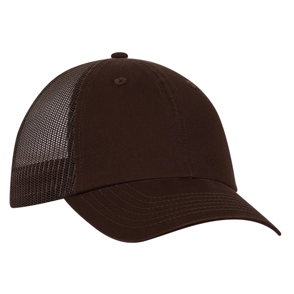 Low profile unstructured laundered organic cotton with trucker mesh cap.... from ASI 80129 Quake City Caps