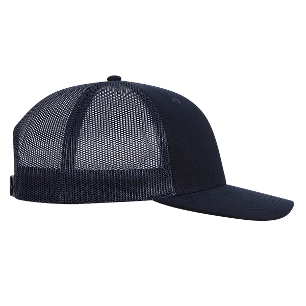 Polyester made deluxe RPET brushed twill with trucker mesh cap.... from ASI 80129 Quake City Caps