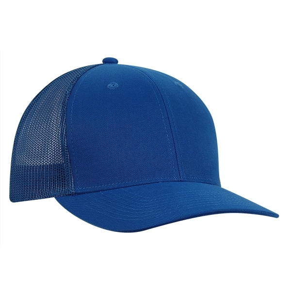 Polyester made deluxe RPET brushed twill with trucker mesh cap.... from ASI 80129 Quake City Caps