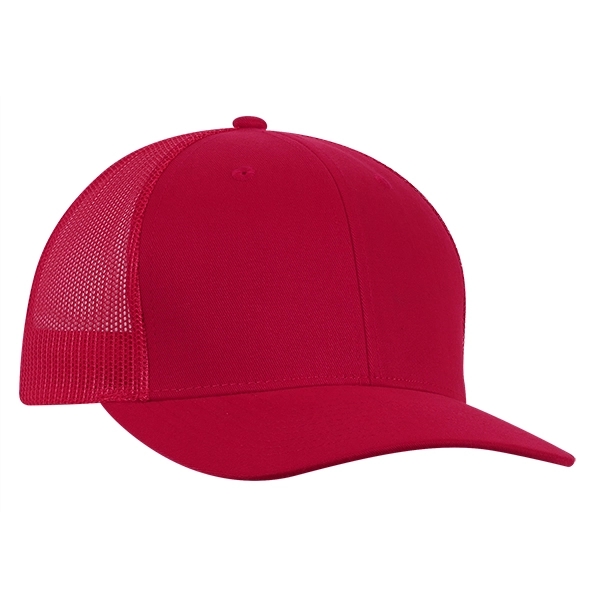 Polyester made deluxe RPET brushed twill with trucker mesh cap.... from ASI 80129 Quake City Caps