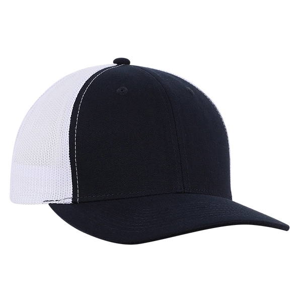 Polyester made deluxe RPET brushed twill with trucker mesh cap.... from ASI 80129 Quake City Caps