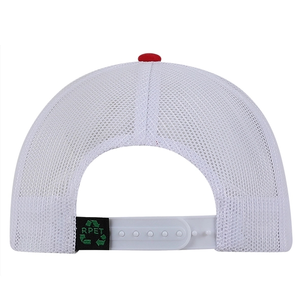 Polyester made deluxe RPET brushed twill with trucker mesh cap.... from ASI 80129 Quake City Caps