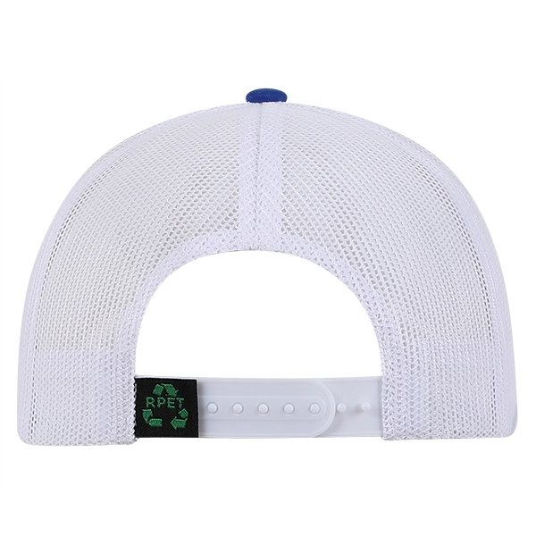 Polyester made deluxe RPET brushed twill with trucker mesh cap.... from ASI 80129 Quake City Caps