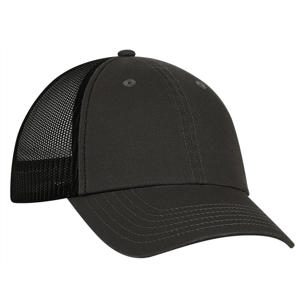 Low profile unstructured laundered organic cotton with trucker mesh cap.... from ASI 80129 Quake City Caps