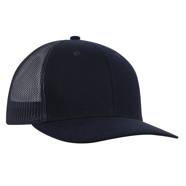 Polyester made deluxe RPET brushed twill with trucker mesh cap.... from ASI 80129 Quake City Caps