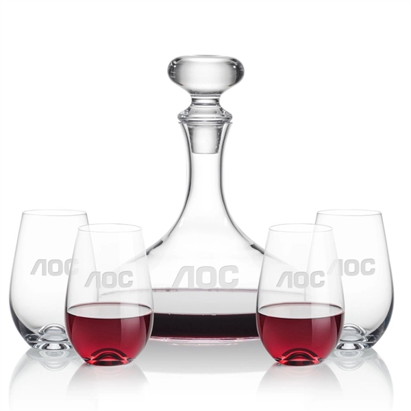 Stratford Decanter and Wine Glasses. Handsome curved design perfect for decanting... from ASI 84592 St Regis Group
