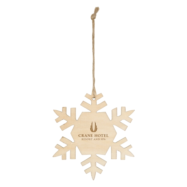 4" wooden snowflake shaped ornament with string for hanging.... from ASI 61125 Hit Promotional Products / Hit®