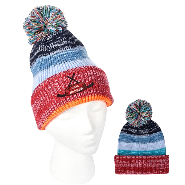 Rainbow-colored beanie made of 100% acrylic with cuff; one size fits... from ASI 61125 Hit Promotional Products / Hit®
