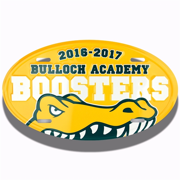 Oval shaped, embossed license plate made of recycled aluminum.... from ASI 50120 Dixie Seal & Stamp Co Inc / Dixiline