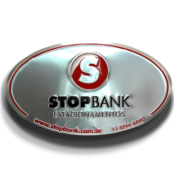 Oval shaped, embossed license plate made of recycled aluminum.... from ASI 50120 Dixie Seal & Stamp Co Inc / Dixiline