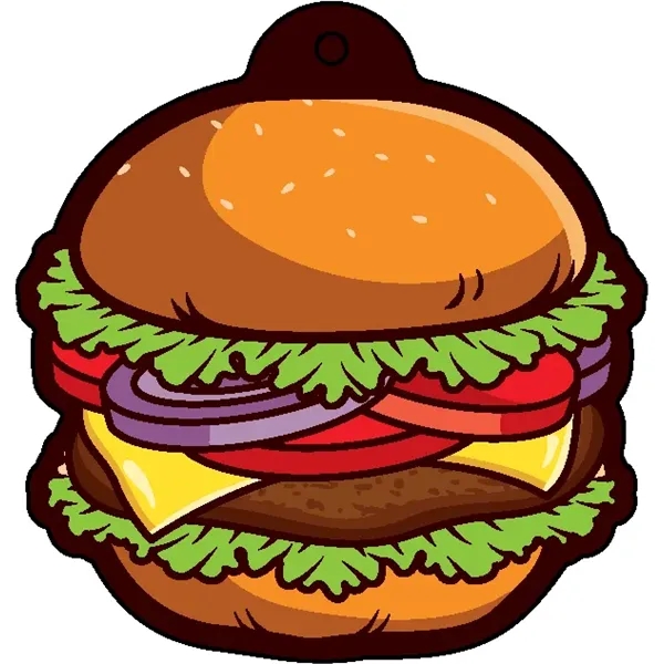 Burger shaped acrylic keychain with 1" split ring and customization.... from ASI 72521 Morris Magnets / Laser Cuts