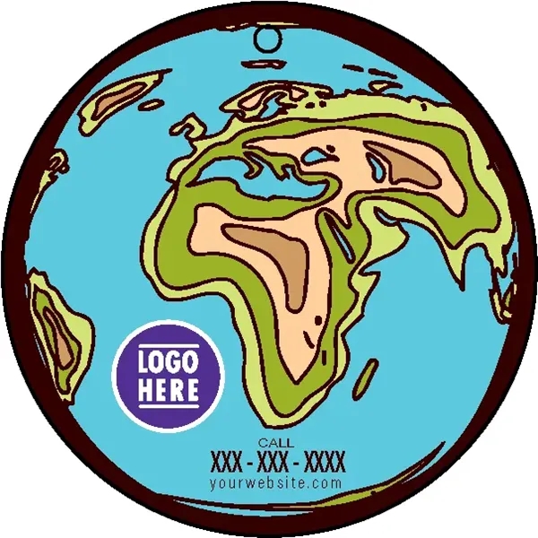 Globe shaped acrylic keychain with 1" split ring and customization.... from ASI 72521 Morris Magnets / Laser Cuts