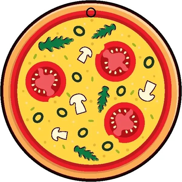 Pizza shaped acrylic keychain with 1" split ring and customization.... from ASI 72521 Morris Magnets / Laser Cuts